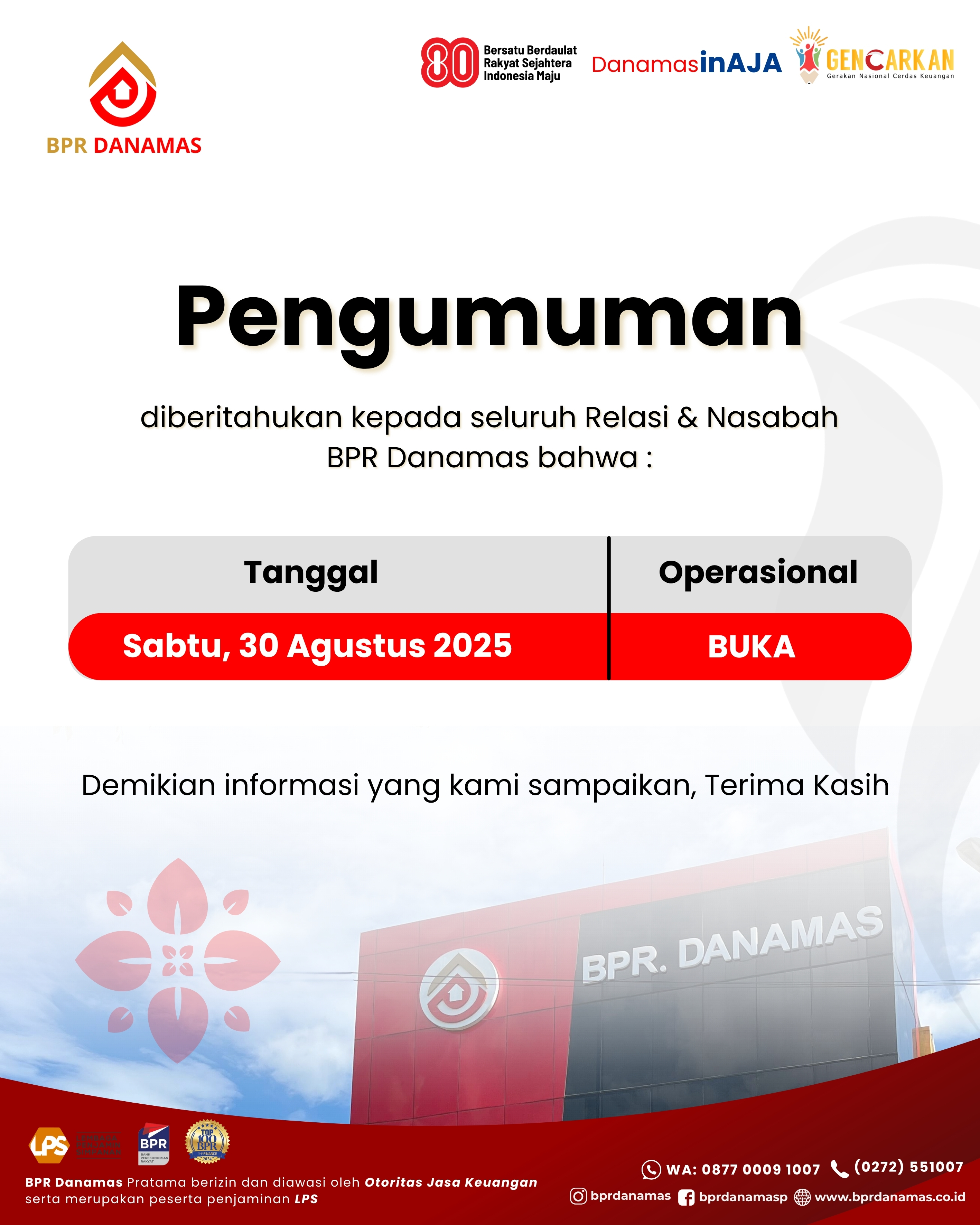 Pengumuman Operasional
